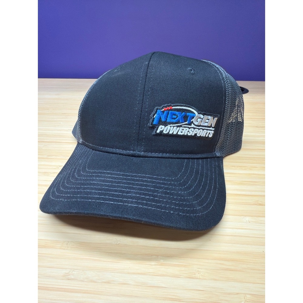 Port Authority Next Gen Powersports Mesh Snapback Trucker Hat Black Adjustable